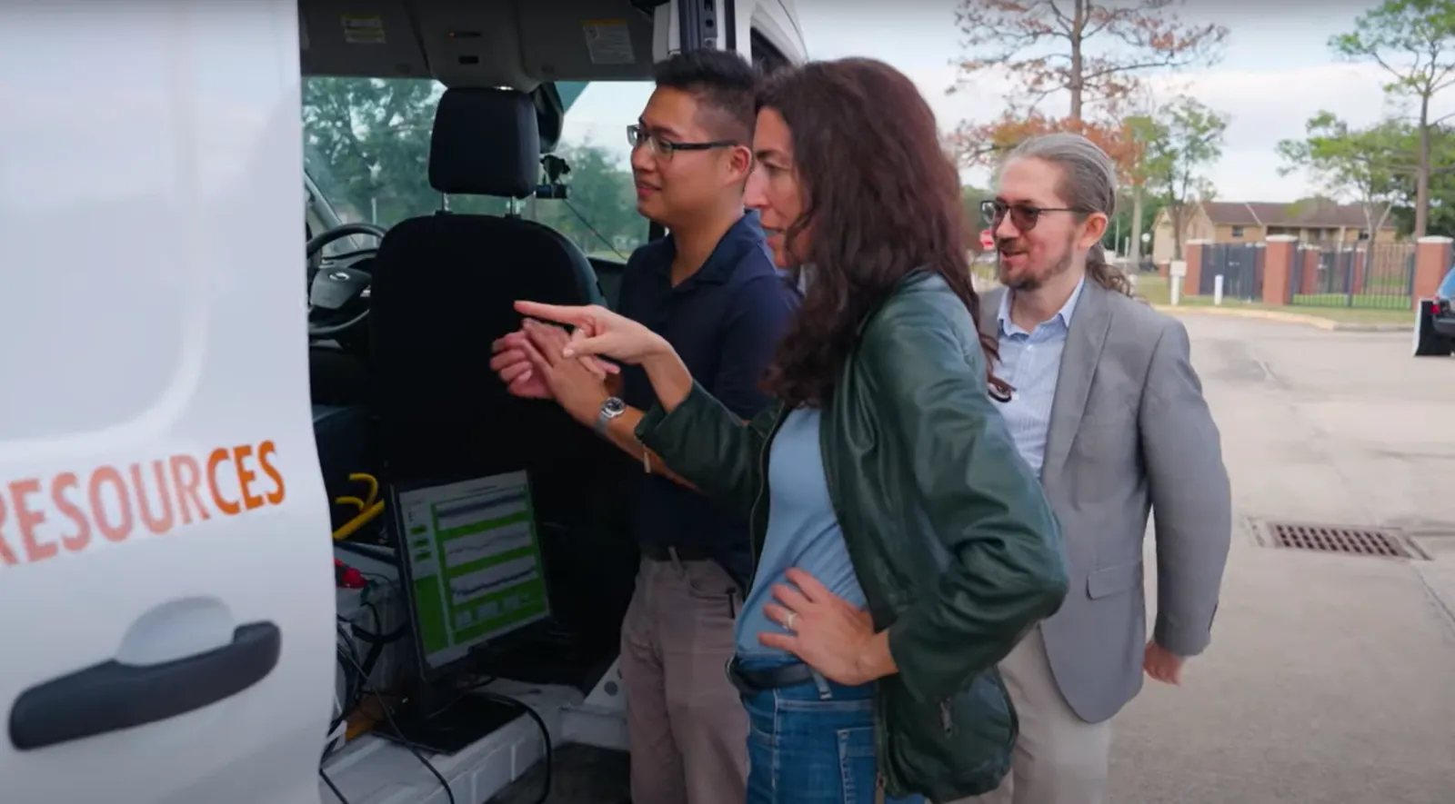 Environmental engineer and Planet Texas 2050 chair Paola Passalacqua (center), in a scene from a video about the Urban Integrated Field Lab Southeast Texas (SETx-IFL) project Planet Texas 2050 chair Paola Passalacqua (center), in a scene from a video about the Urban Integrated Field Lab Southeast Texas (SETx-IFL) project. Credit: UT Austin