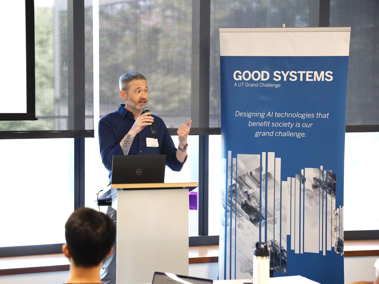 Cross-cutting themes fellow Jared Jensen presents at Good Systems’ annual research kickoff event on September 26th.