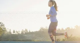 A woman running
