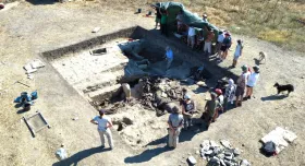 Rabinowitz in excavation pit
