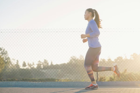 A woman running