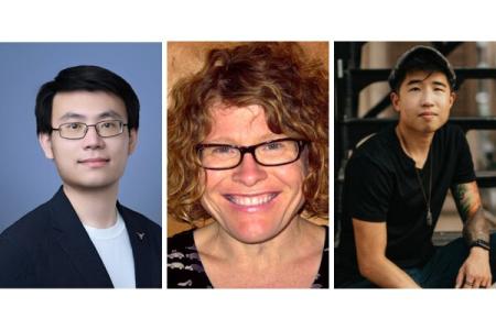 Headshots of COLA faculty awarded Good Systems seed grants. From left to right: Left to right: Yuhao Kang, Alison Kafer and Jo Hsu